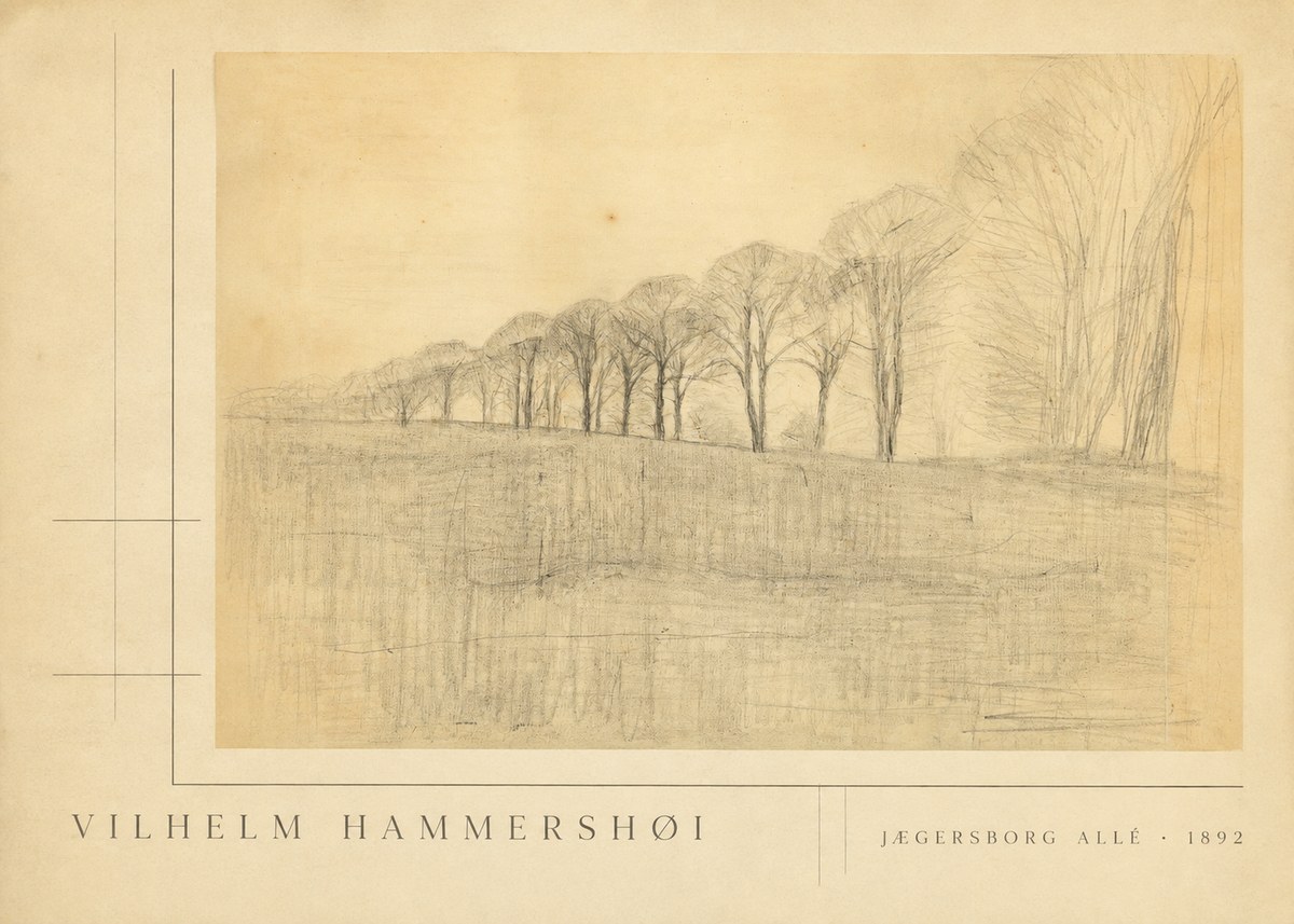 Vilhelm Hammershøi Jægersborg Allé No4 - Plakat