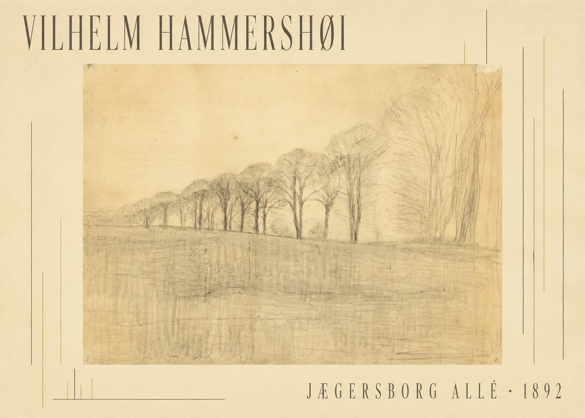 Vilhelm Hammershøi Jægersborg Allé No5 - Plakat