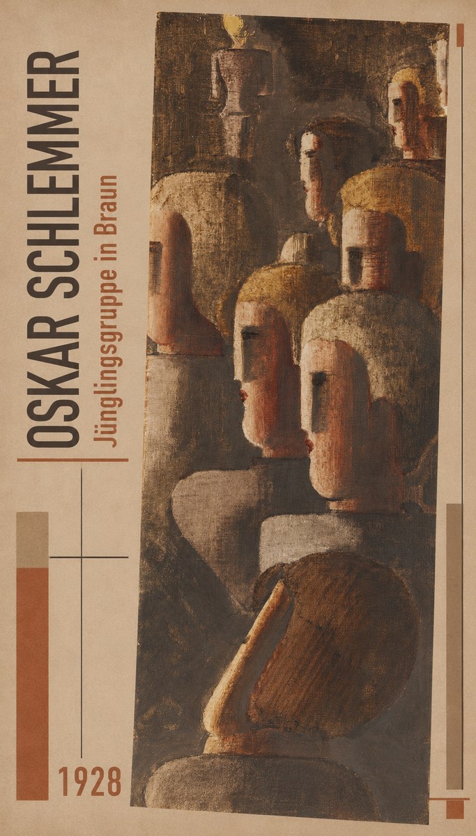 Oskar Schlemmer Jünglingsgruppe in Braun No2 - Plakat