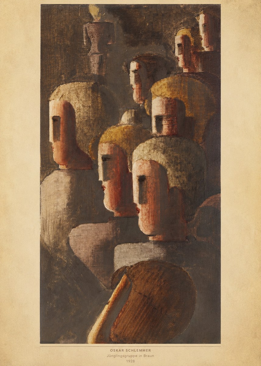 Oskar Schlemmer Jünglingsgruppe in Braun No4 - Plakat