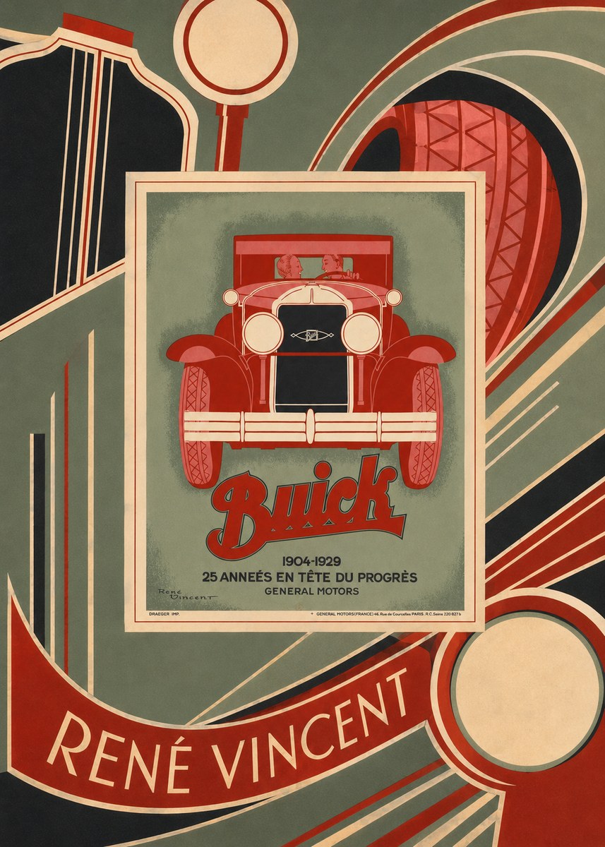 René Vincent Buick - 25 Années En Tête Du Progrès No6 - Plakat