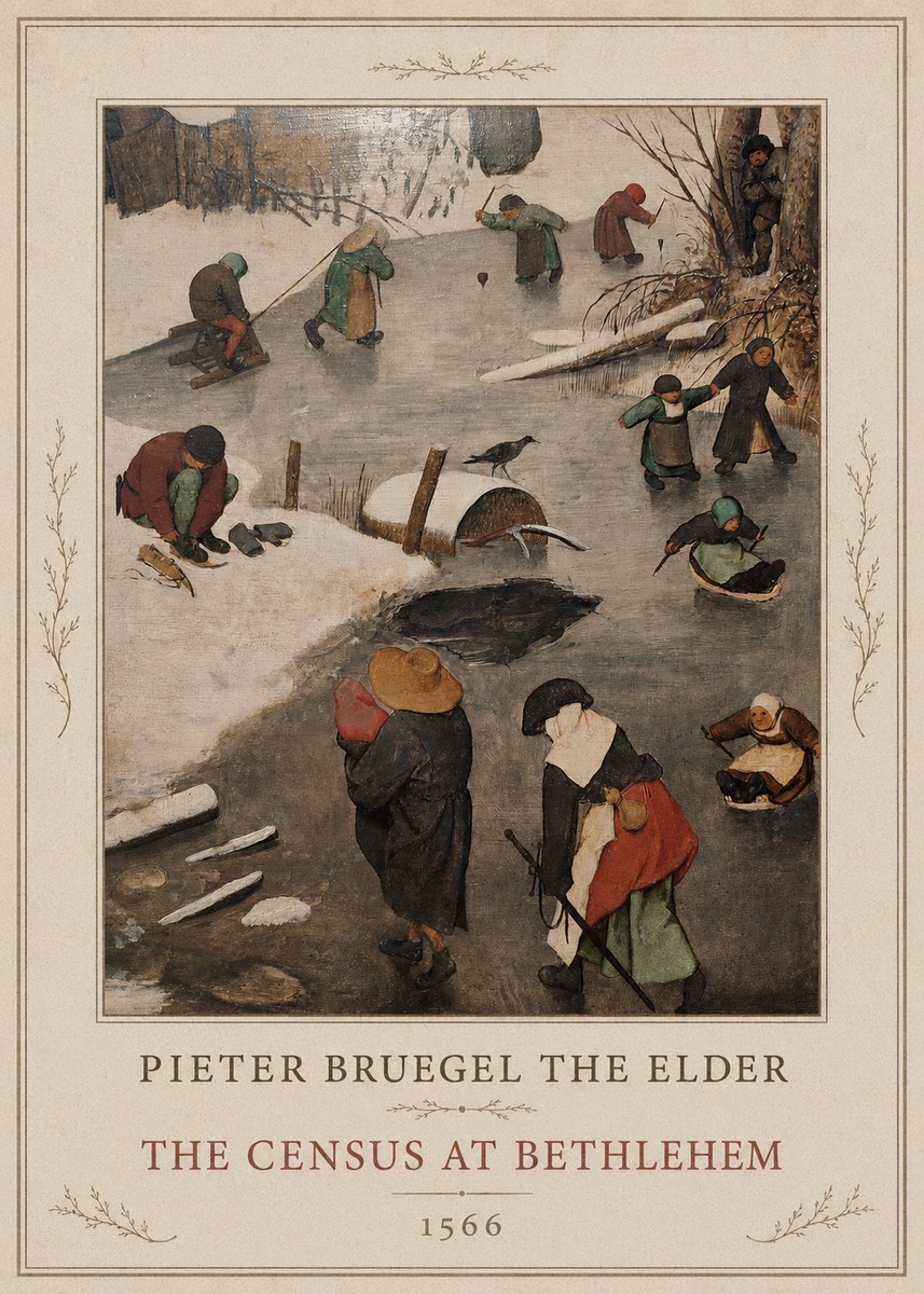 Pieter Bruegel The Census at Bethlehem II No1 - Plakat