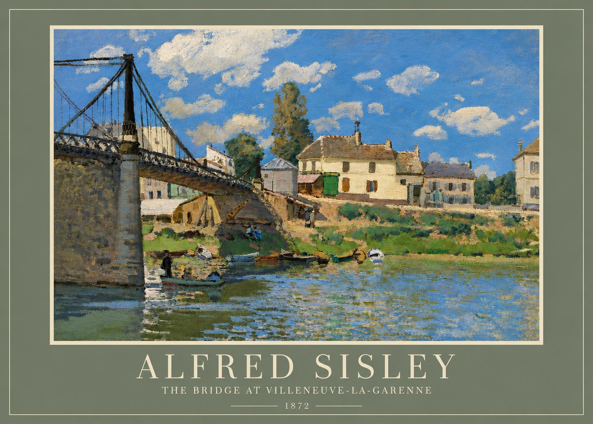 Sisley The Bridge at Villeneuve-la-garenne I No5 - Plakat