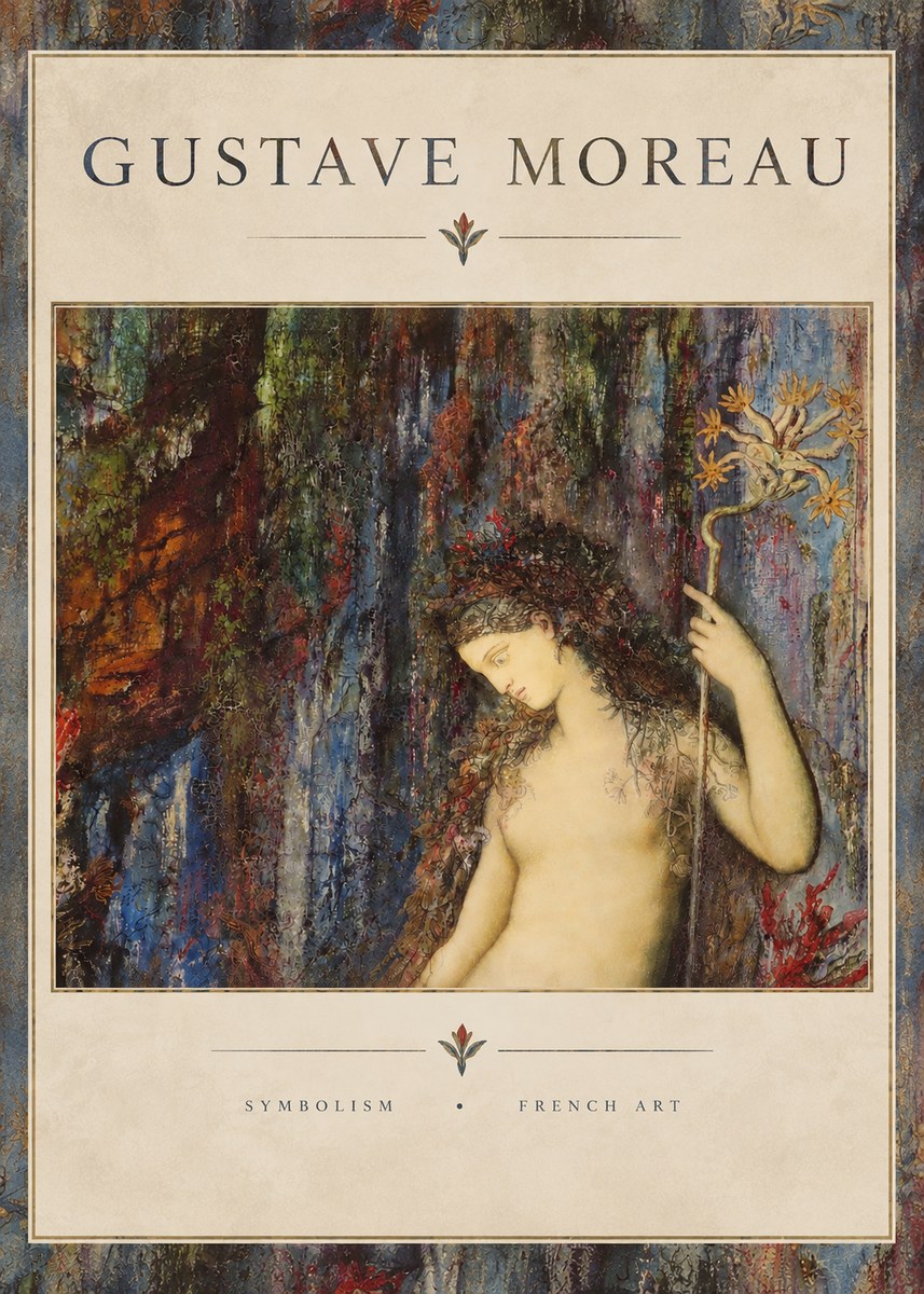 Gustave Moreau The Flower with the Human Head No3 - Plakat