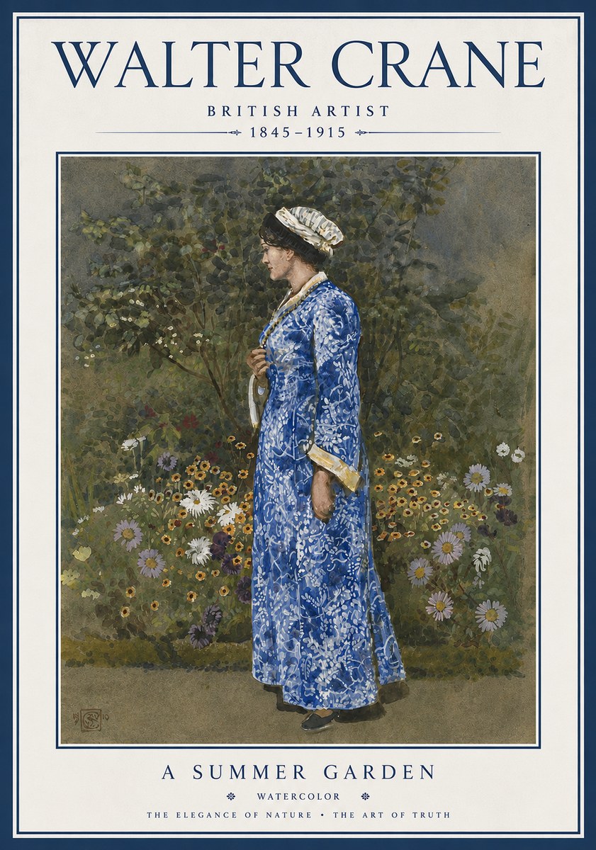 Walter Crane A Summer Garden No5 - Plakat