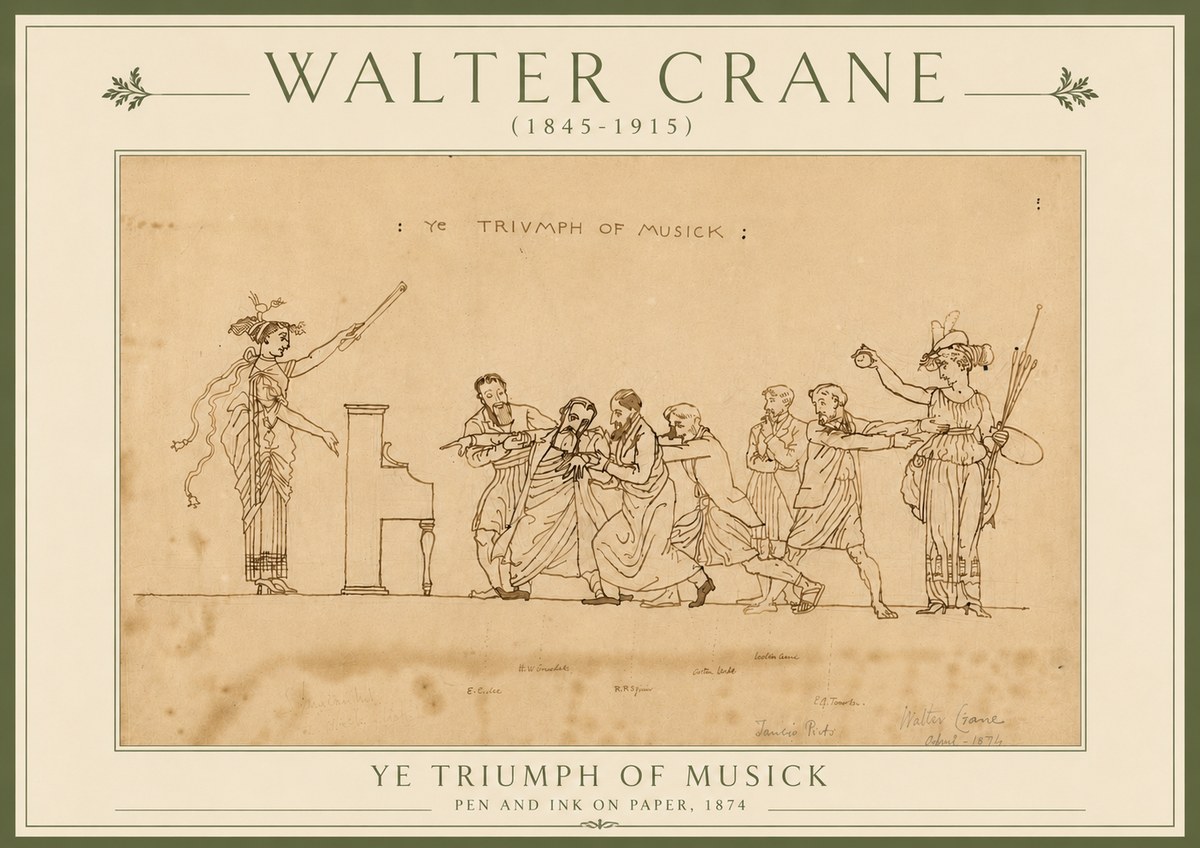 Walter Crane Ye Triumph of Musick No5 - Plakat