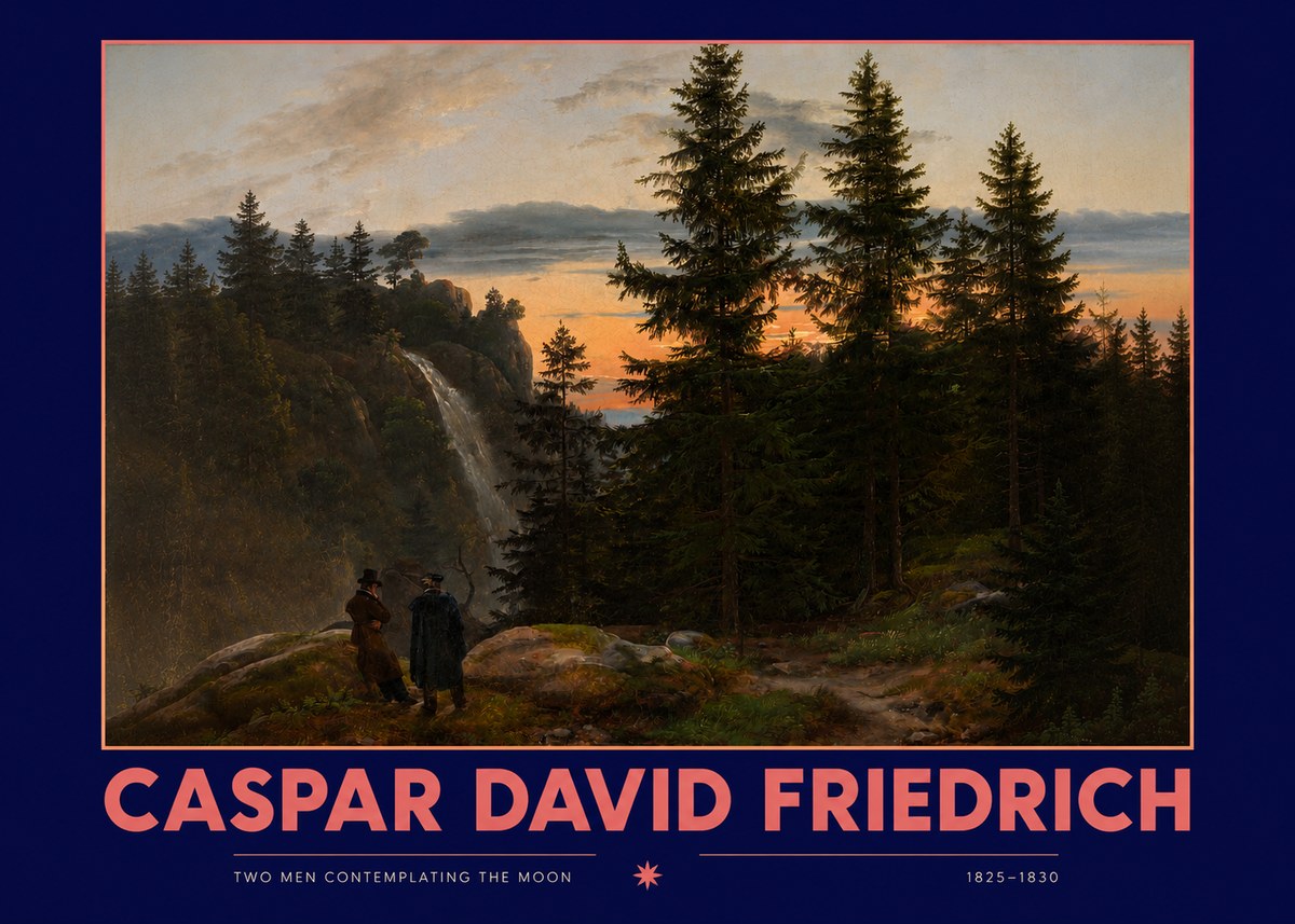 Caspar David Friedrich Two Men Contemplating the Moon I No2 - Plakat