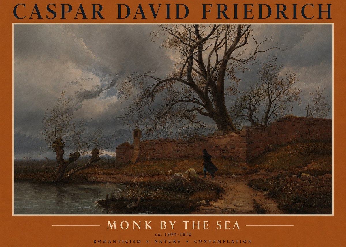 Caspar David Friedrich Autumn Landscape with Ruin No3 - Plakat