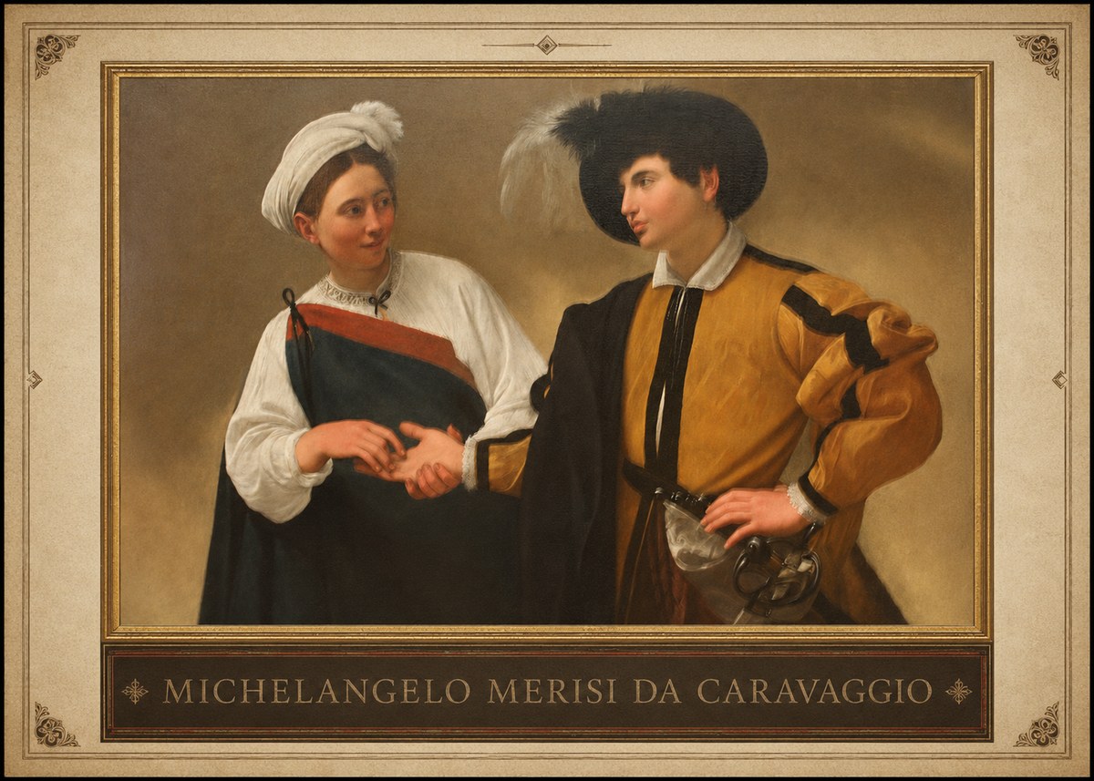Michelangelo Merisi da Caravaggio The Cardsharps IV No1 - Plakat