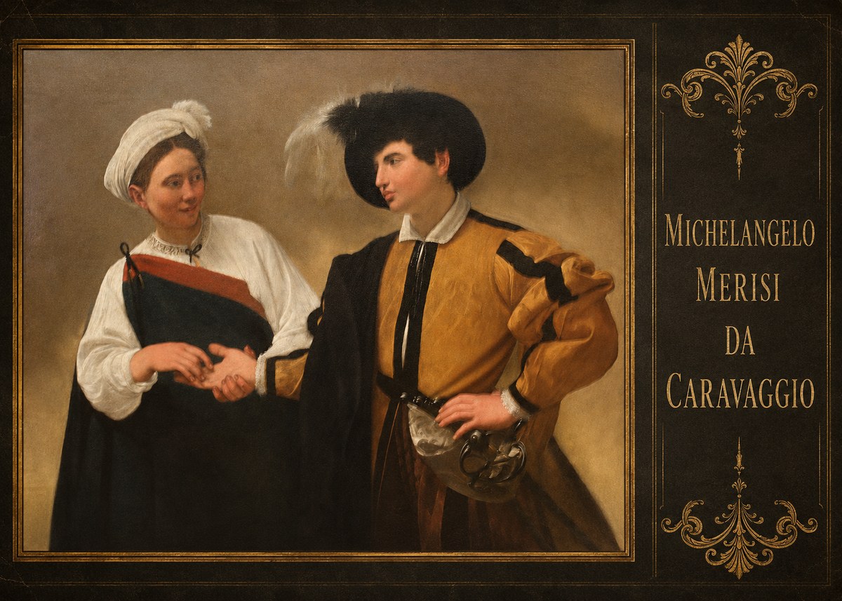 Michelangelo Merisi da Caravaggio The Cardsharps IV No3 - Plakat