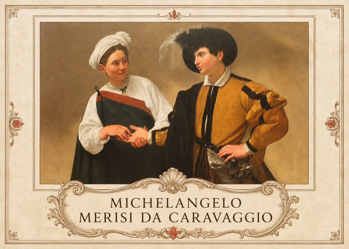 Michelangelo Merisi da Caravaggio The Cardsharps IV No5 - Plakat
