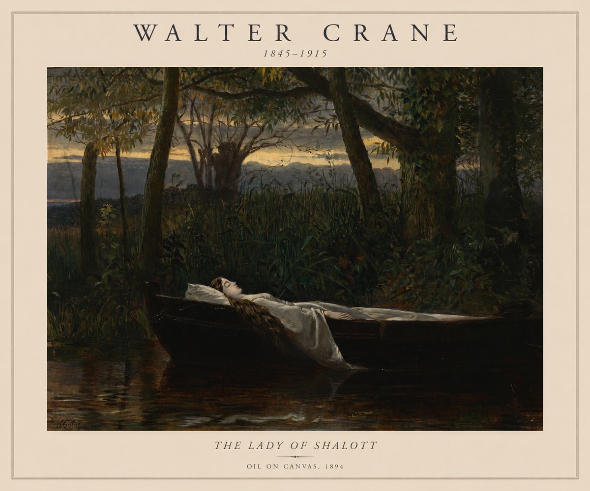 Walter Crane The Lady of Shalott No1 - Plakat