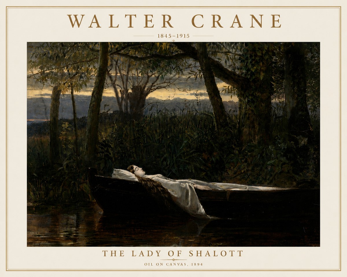 Walter Crane The Lady of Shalott No5 - Plakat