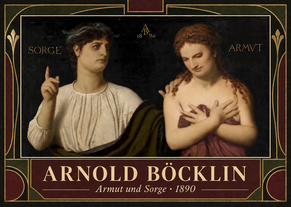 Arnold Böcklin Armut Und Sorge No5 - Plakat
