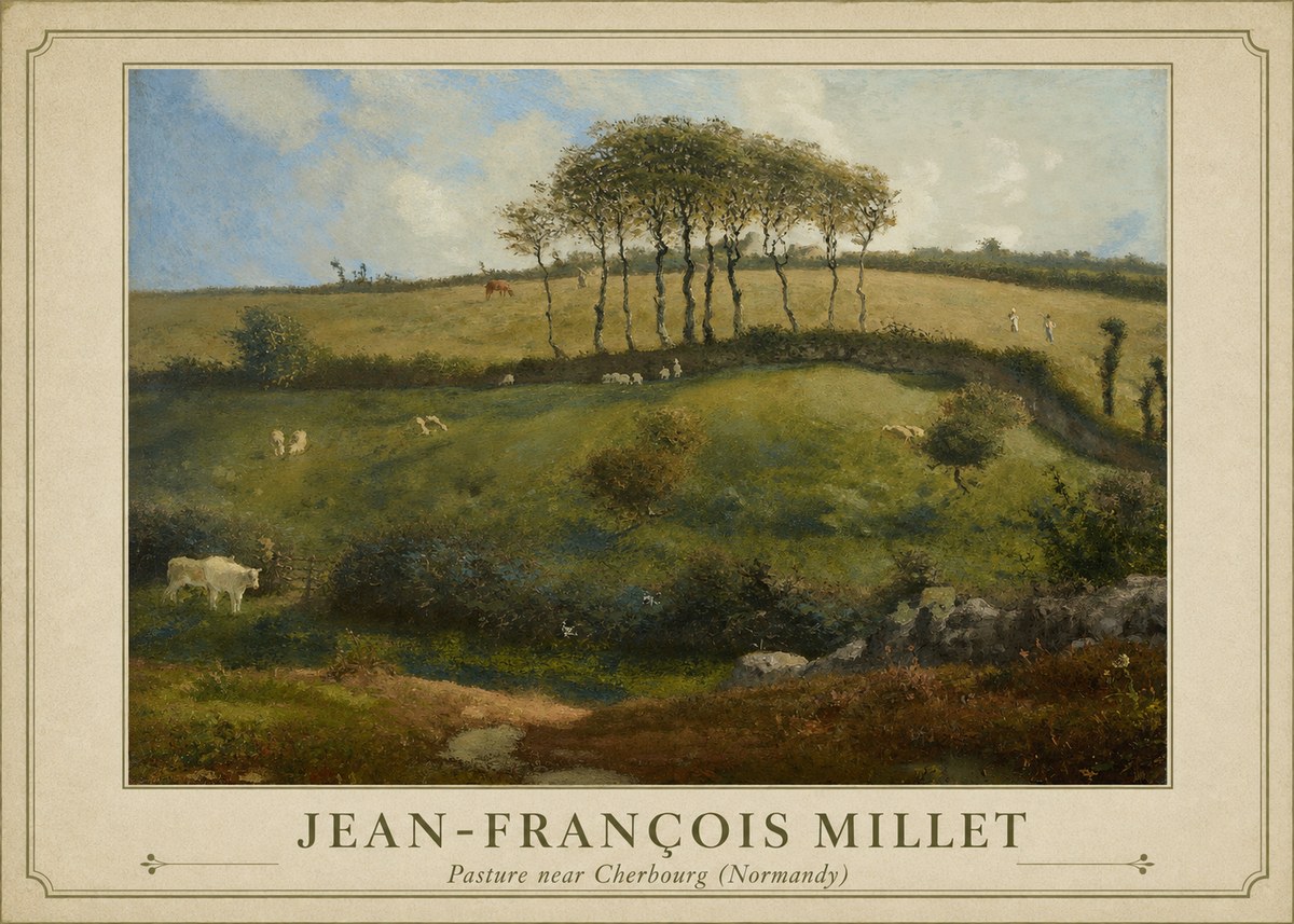 Jean-François Millet Pasture Near Cherbourg (Normandy) No1 - Plakat