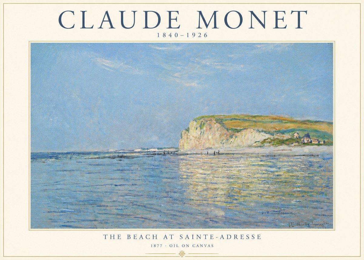 Monet The Beach at Sainte-adresse III No4 - Plakat