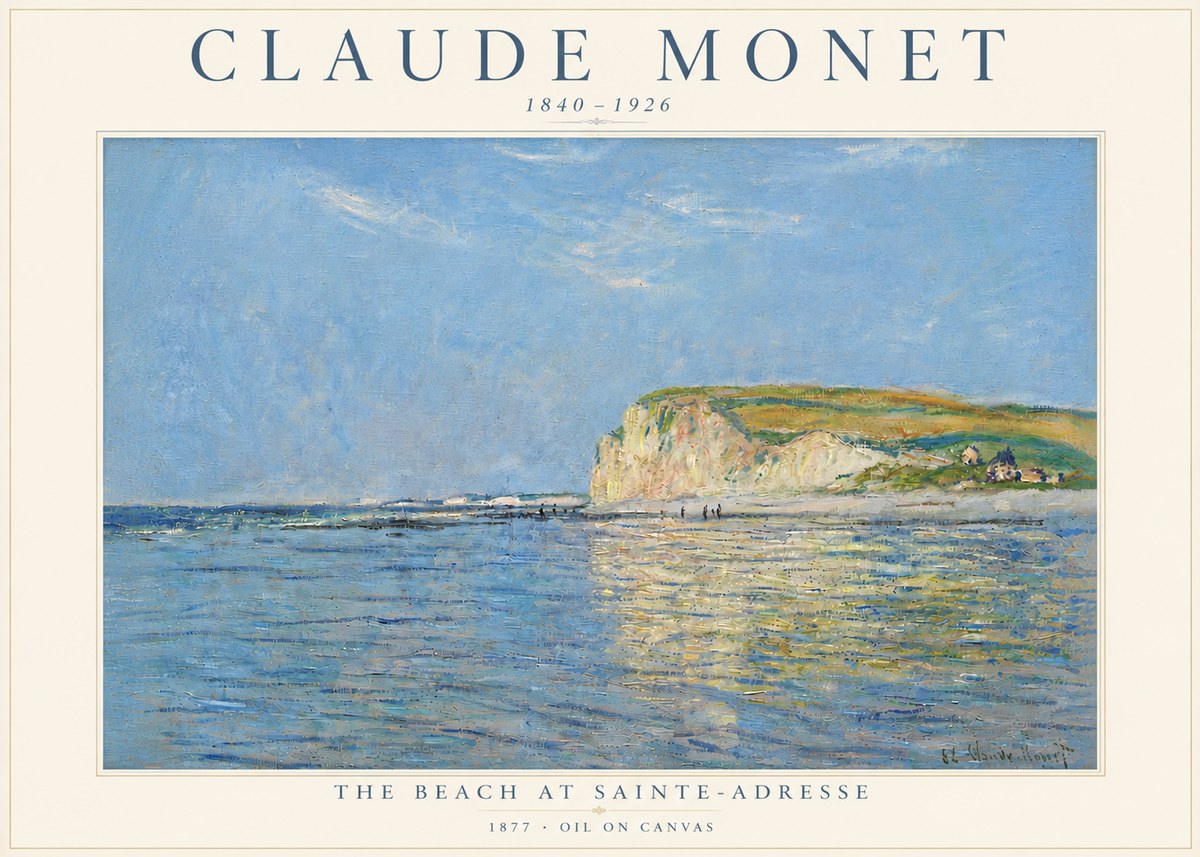 Monet The Beach at Sainte-adresse III No6 - Plakat