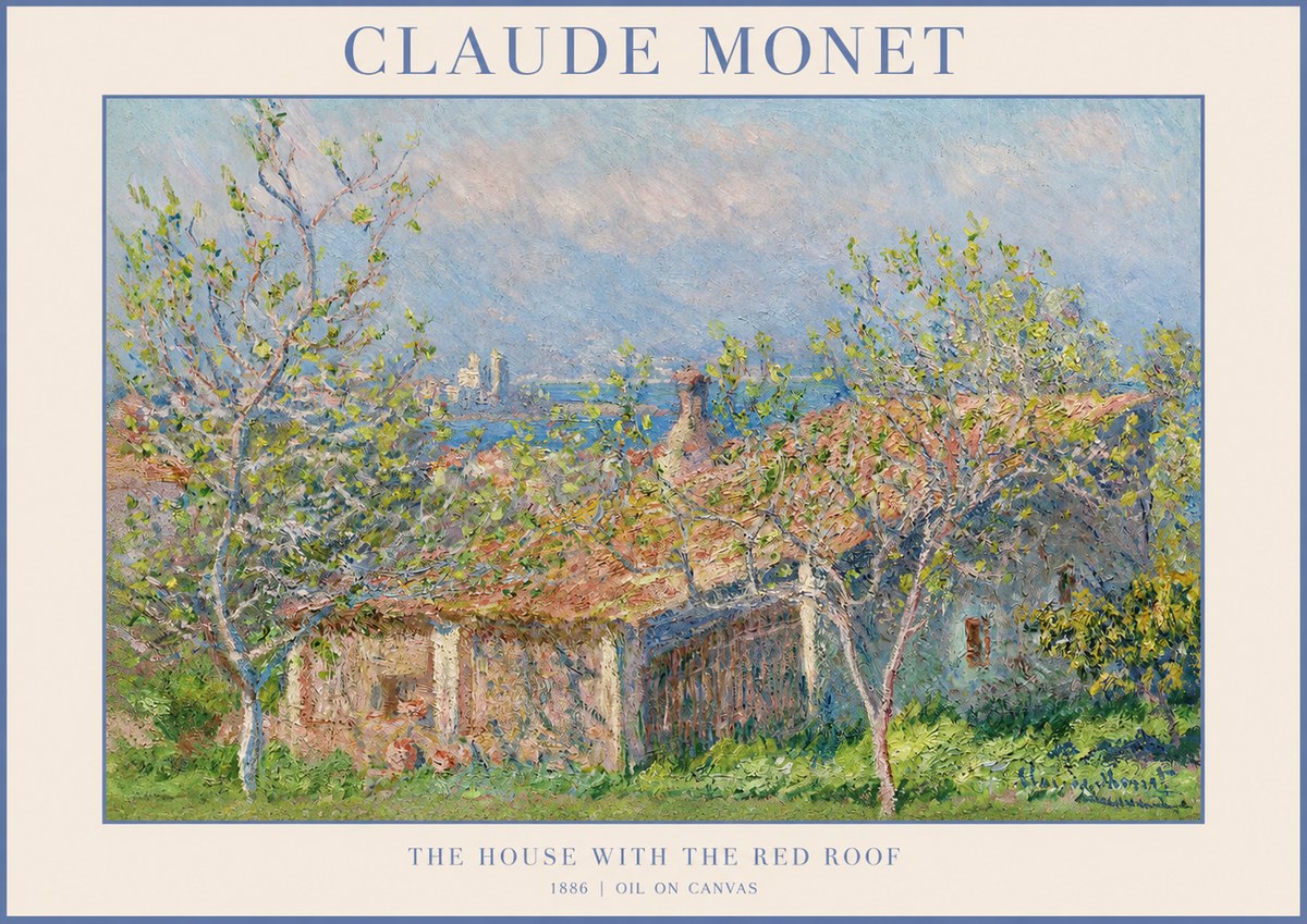 Monet The House with the Red Roof No1 - Plakat