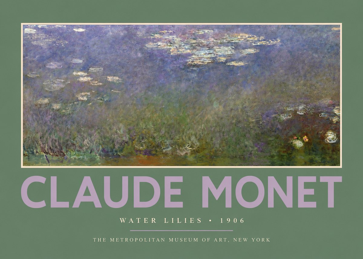 Monet Water Lilies - 1906 No2 - Plakat
