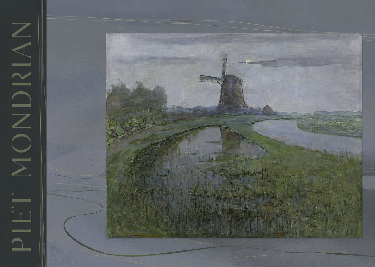 Piet Mondrian Windmill by the Water II No4 - Plakat