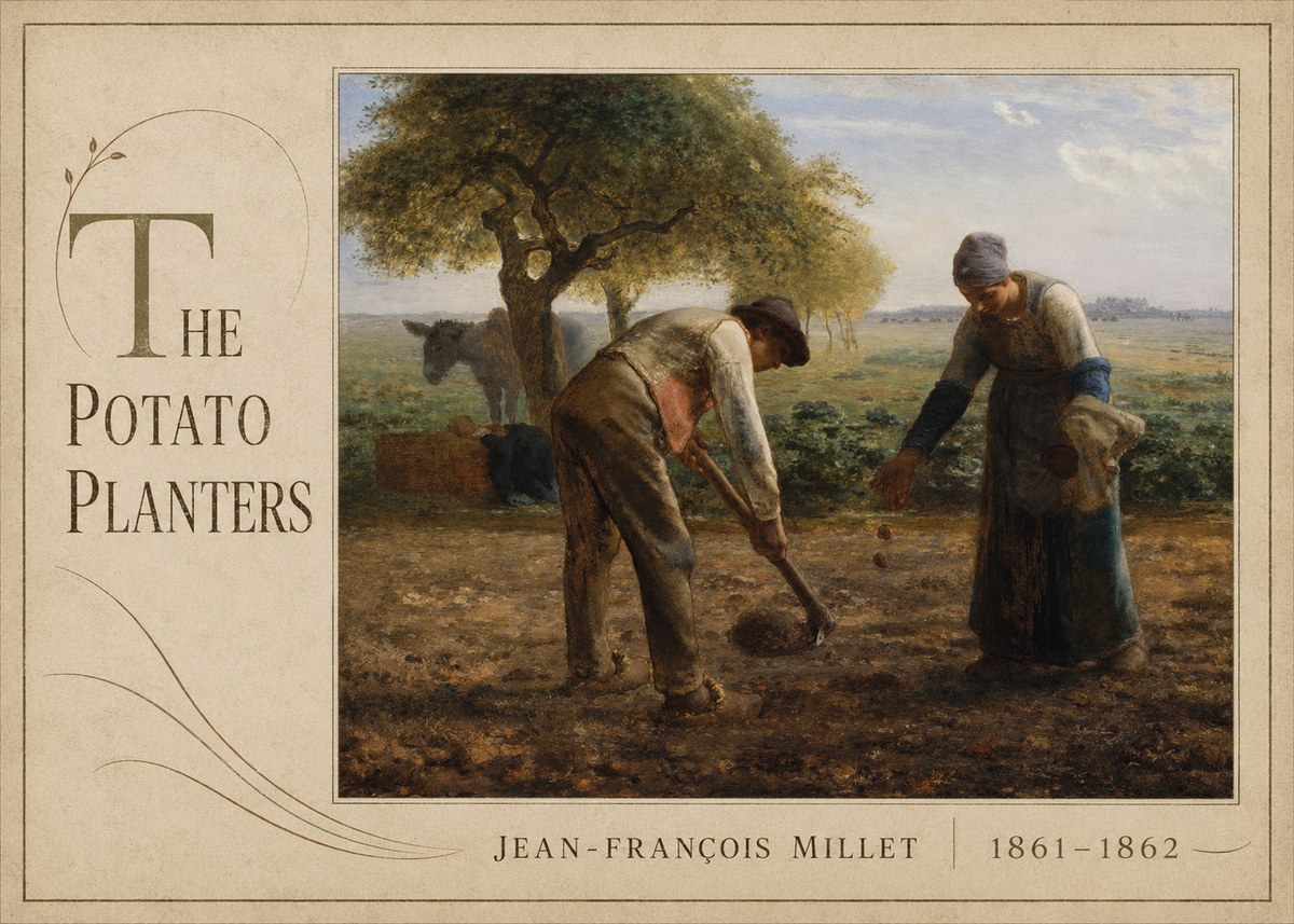Jean-François Millet The Potato Planters No5 - Plakat