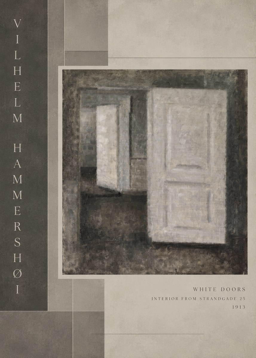 Vilhelm Hammershøi White Doors No3 - Plakat
