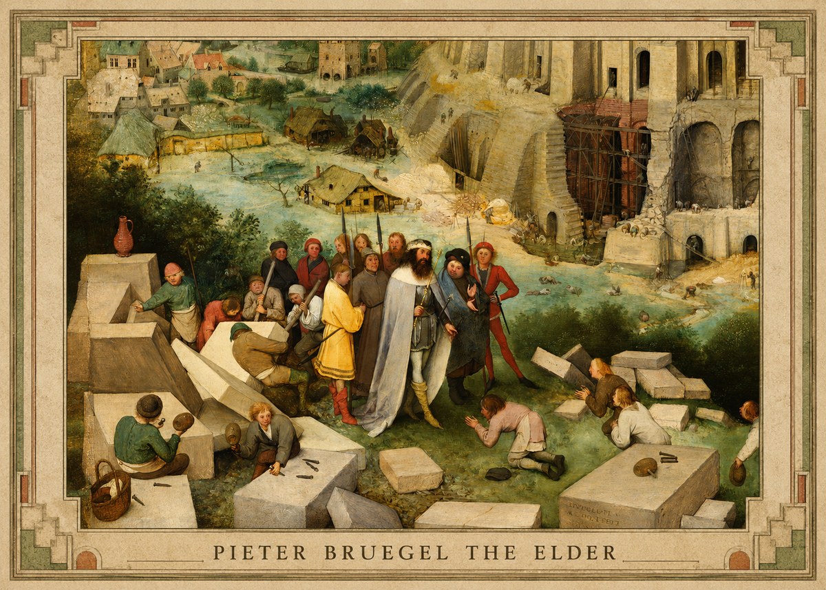 Pieter Bruegel The Tower of Babel XIV No1 - Plakat