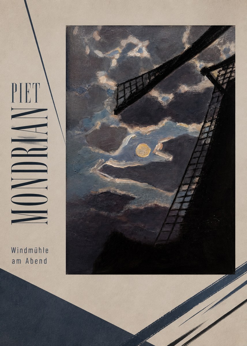 Piet Mondrian Windmühle Am Abend II No2 - Plakat