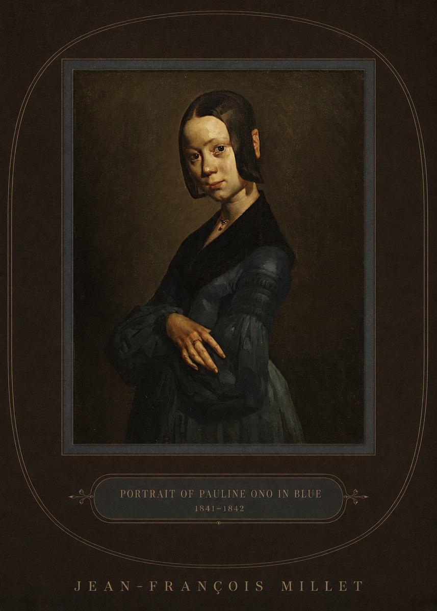 Jean-François Millet Portrait of Pauline Ono in Blue No4 - Plakat
