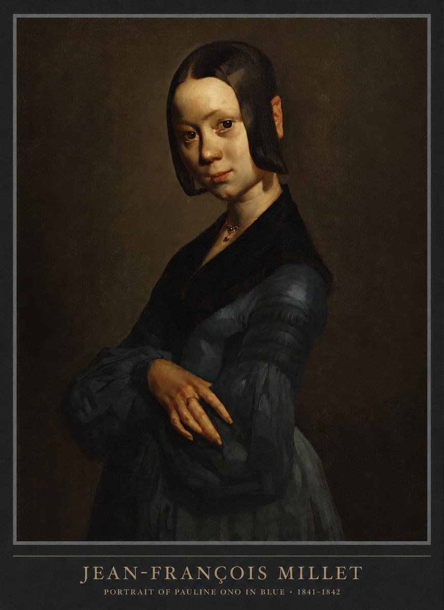 Jean-François Millet Portrait of Pauline Ono in Blue No6 - Plakat