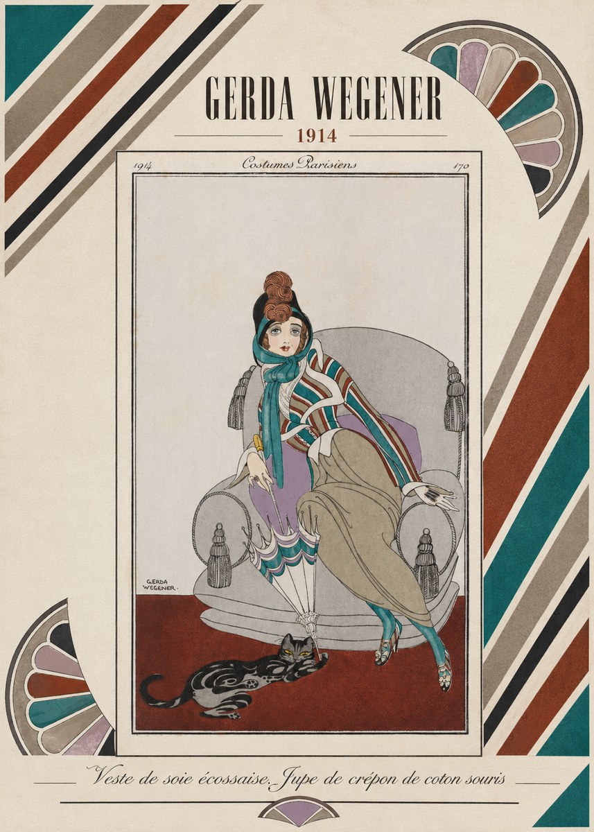 Gerda Wegener Veste De Soie Écossaise. Jupe De Crépon De Coton Souris. No5 - Plakat