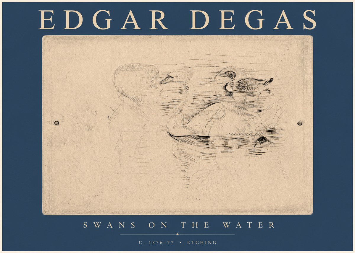 Edgar Degas Swans on the Water No2 - Plakat