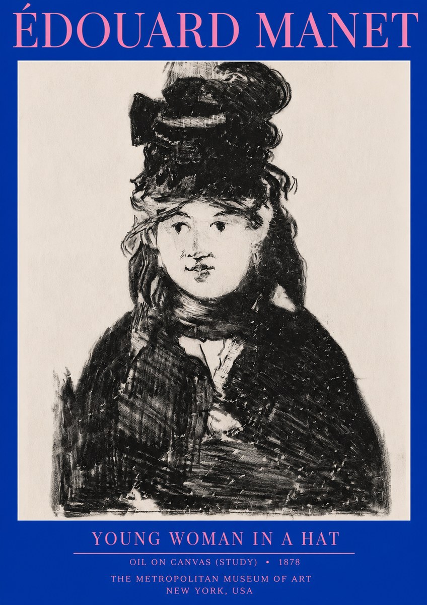 Édouard Manet Young Woman in a Hat IV No2 - Plakat