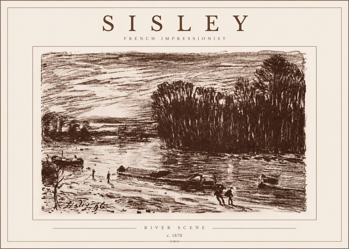Sisley River Scene No5 - Plakat