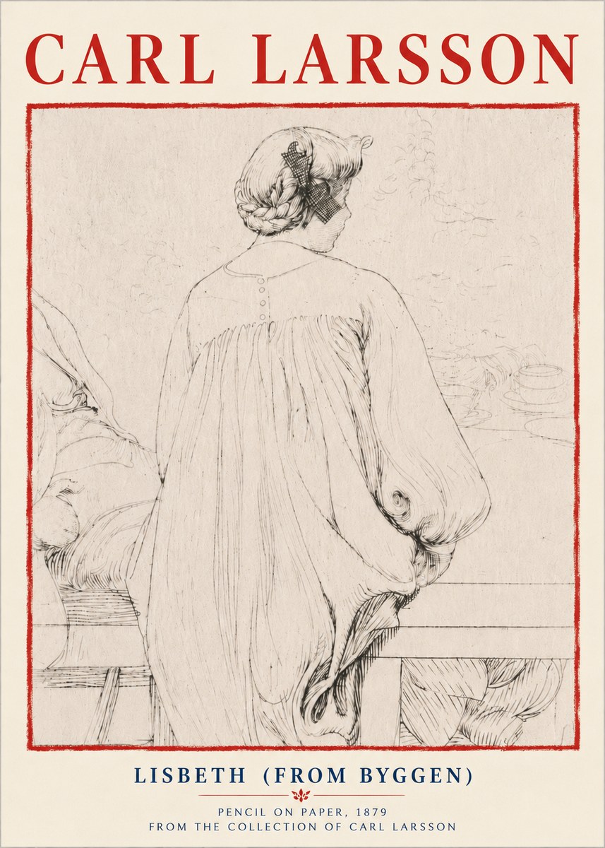 Carl Larsson Lisbeth (from Byggen) No6 - Plakat