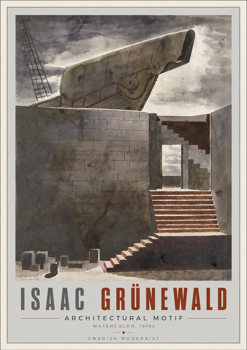 Isaac Grünewald Architectural Motif II No6 - Plakat