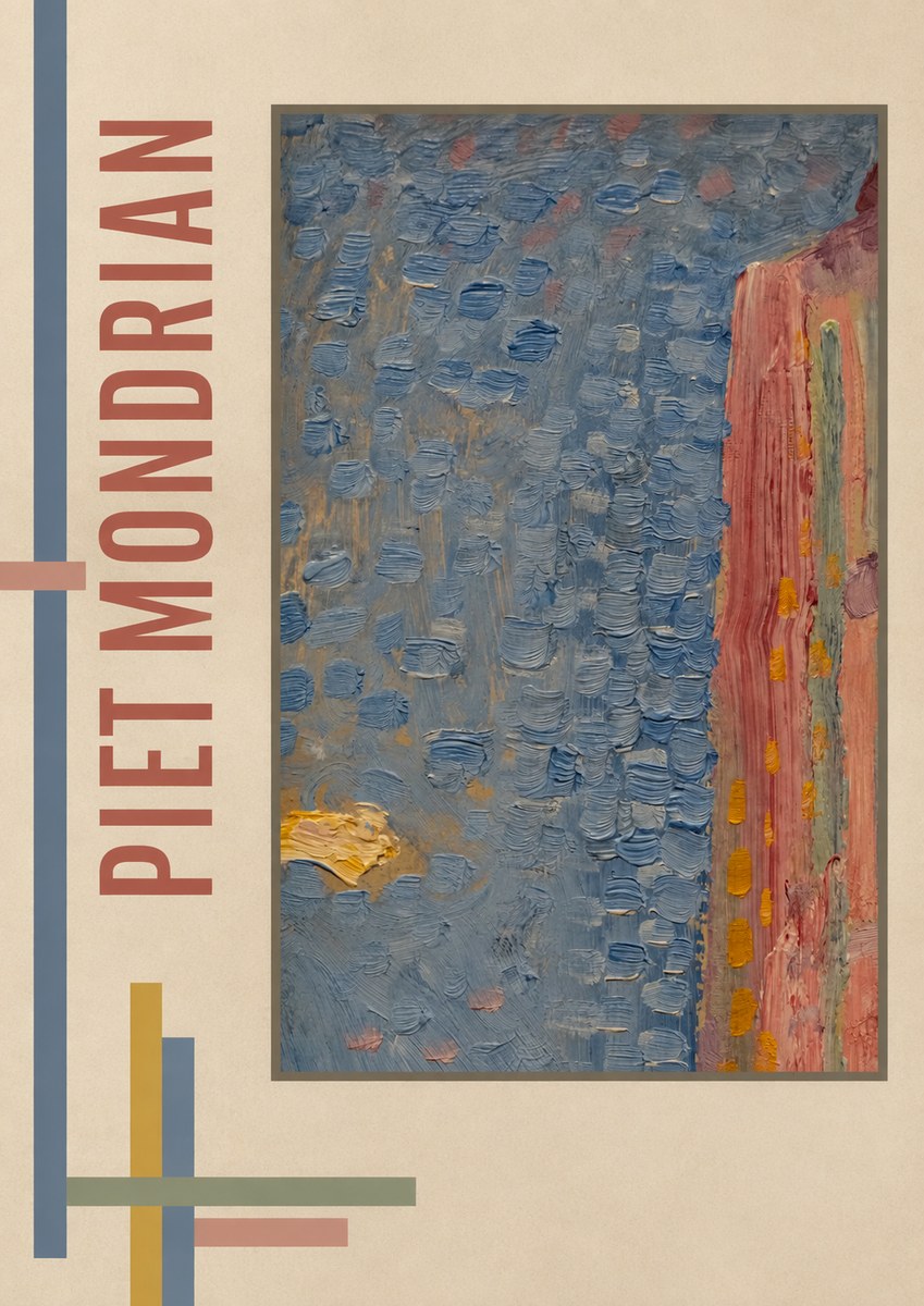 Piet Mondrian Façade in Sunlight No4 - Plakat