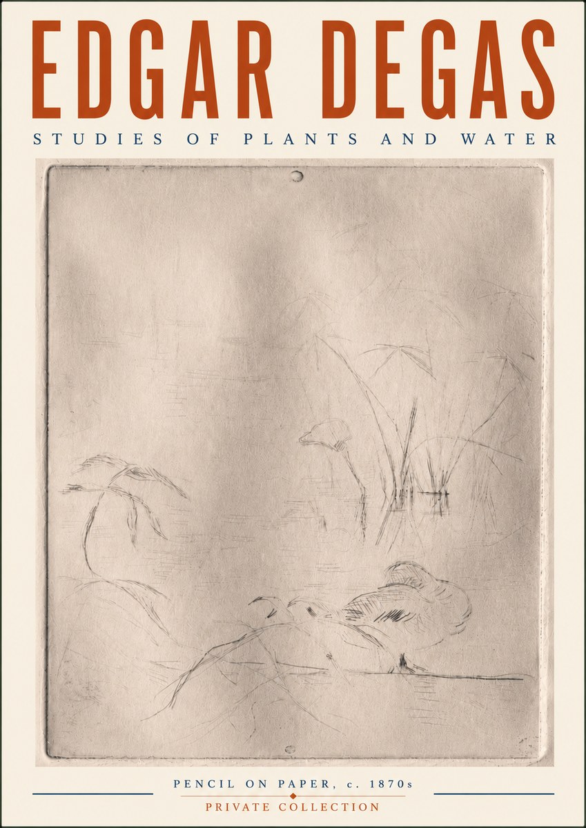 Edgar Degas Studies of Plants and Water No6 - Plakat
