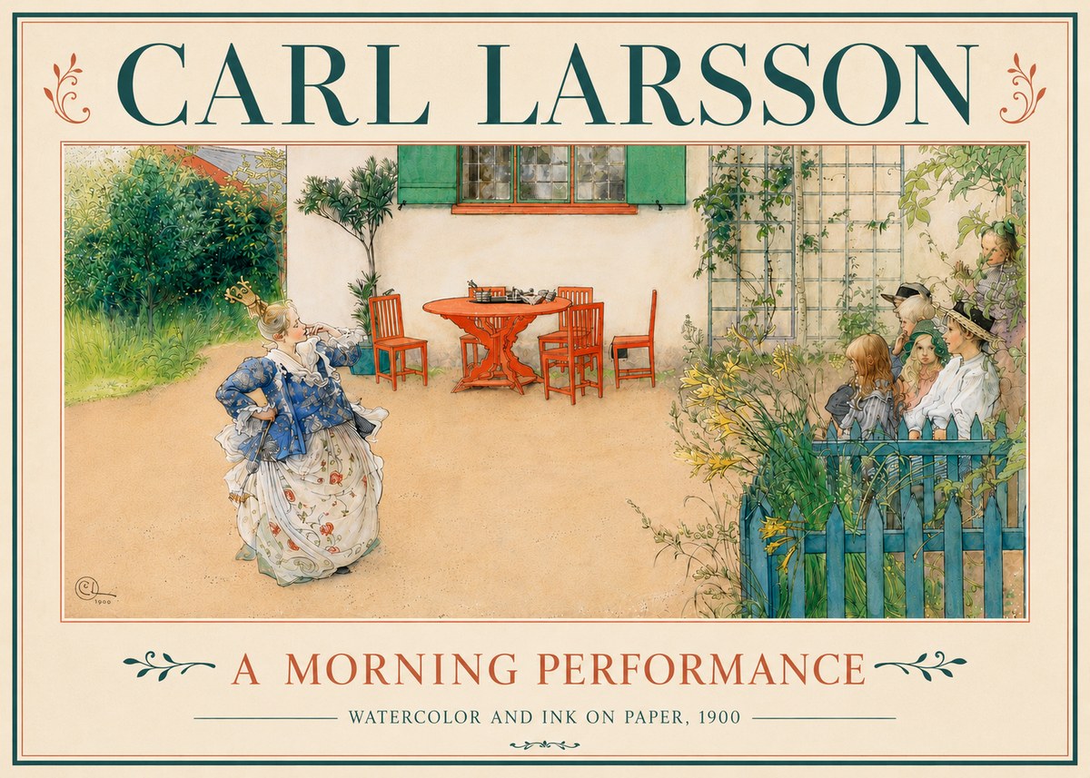 Carl Larsson A Morning Performance No6 - Plakat