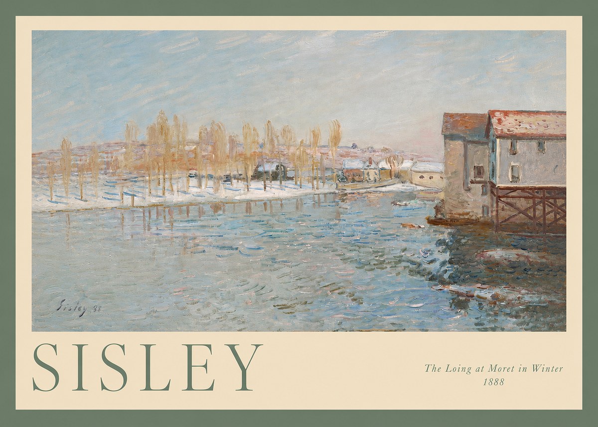 Sisley The Loing at Moret in Winter No2 - Plakat