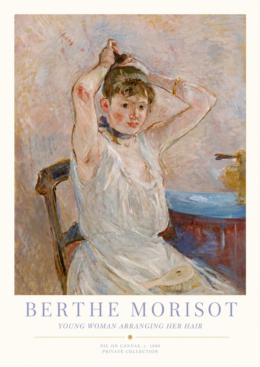 Berthe Morisot Young Woman Arranging Her Hair No1 - Plakat