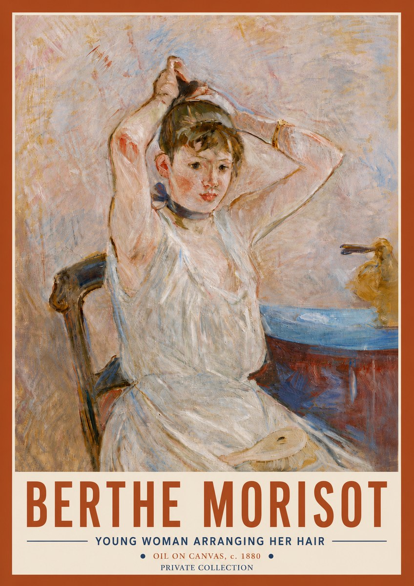 Berthe Morisot Young Woman Arranging Her Hair No4 - Plakat