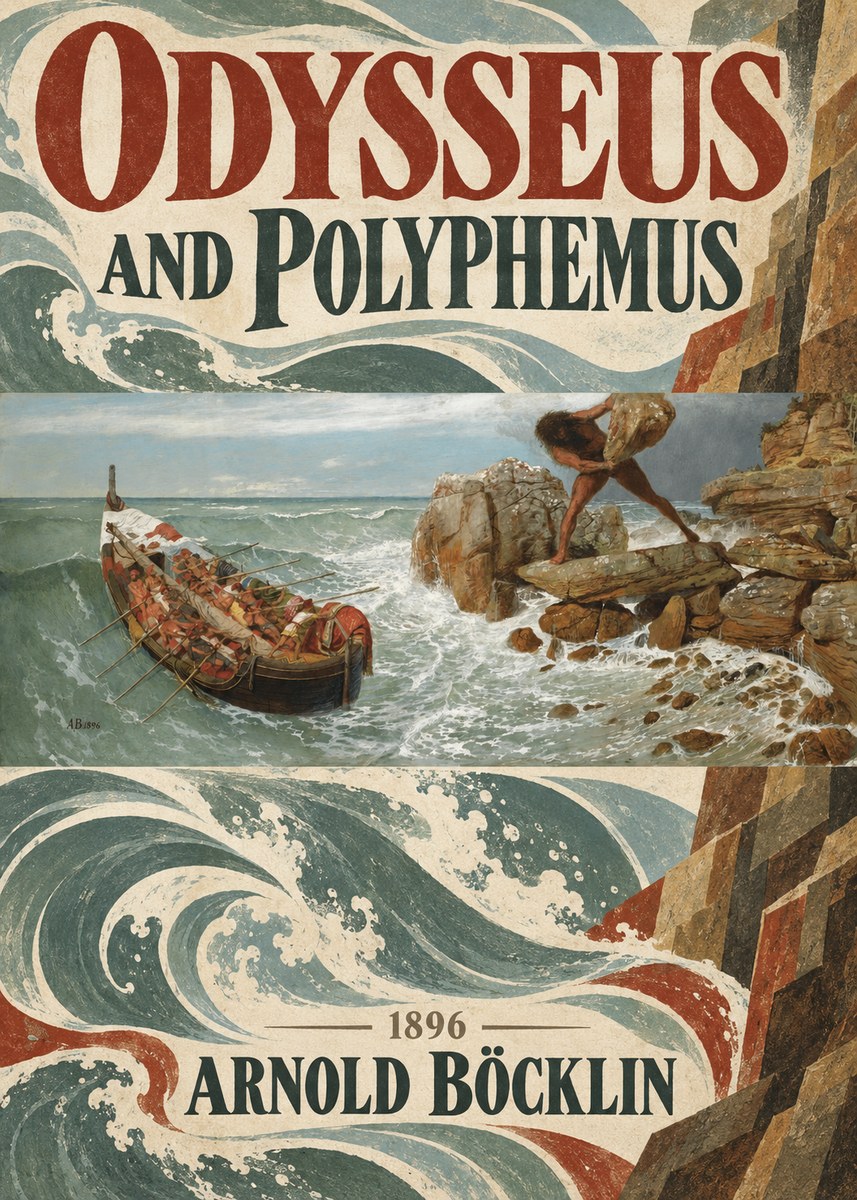 Arnold Böcklin Odysseus and Polyphemus No5 - Plakat