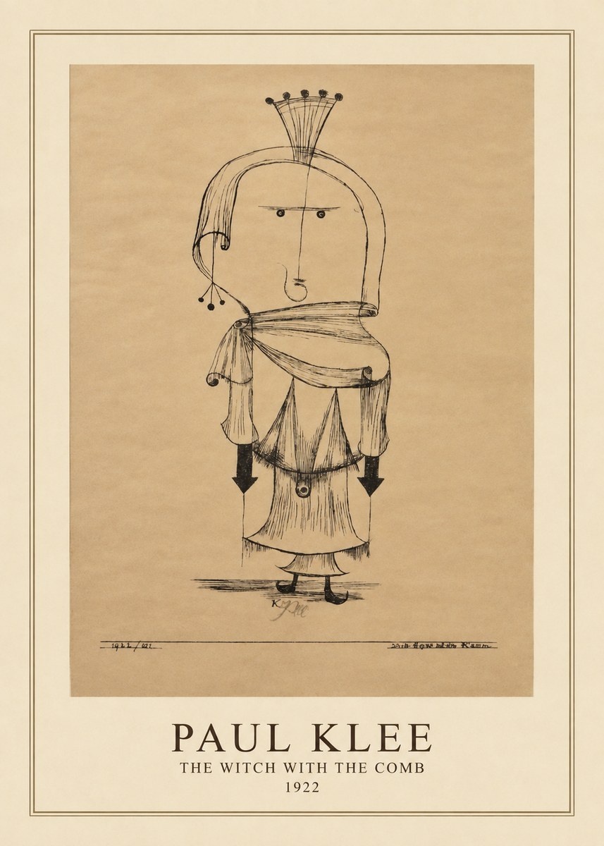 Paul Klee The Witch with the Comb No4 - Plakat