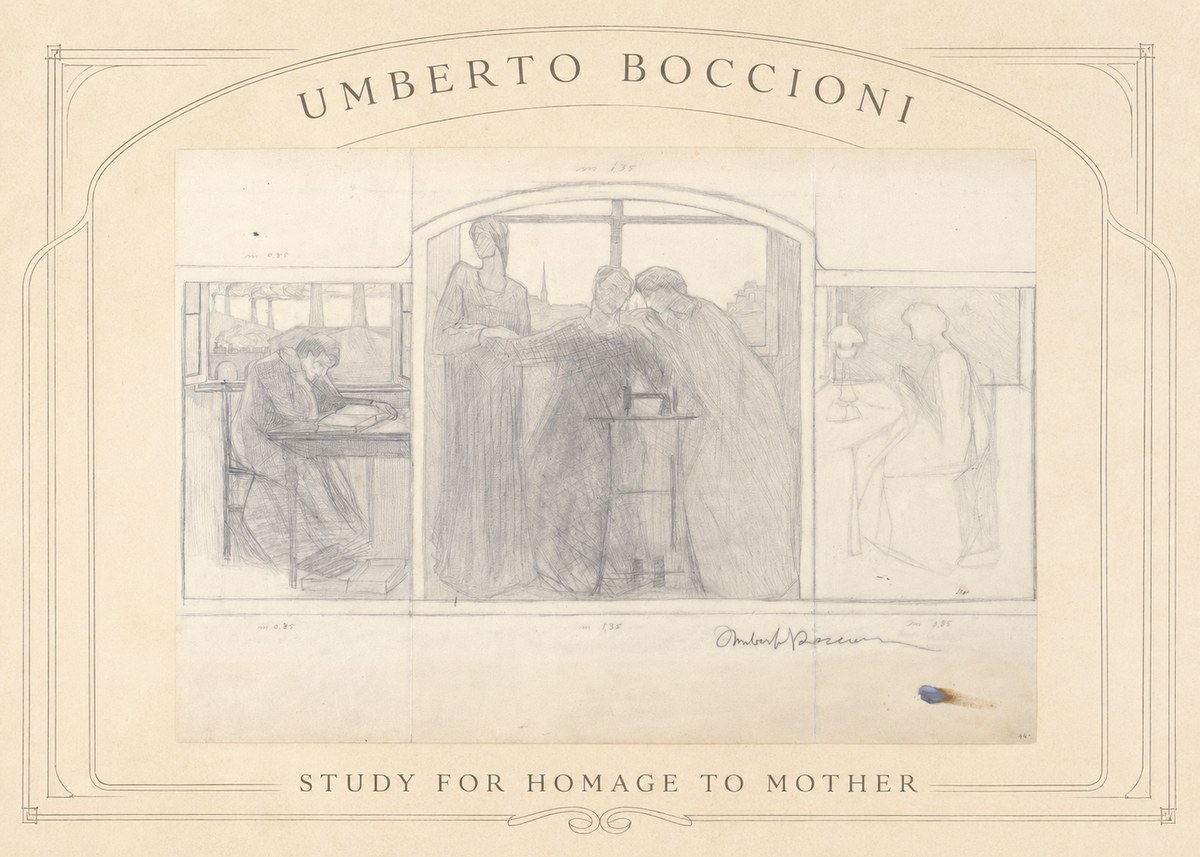 Umberto Boccioni Study for Homage to Mother No3 - Plakat