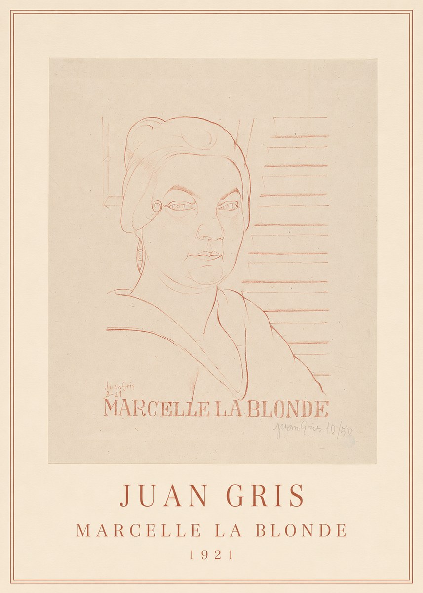 Juan Gris Marcelle La Blonde No1 - Plakat