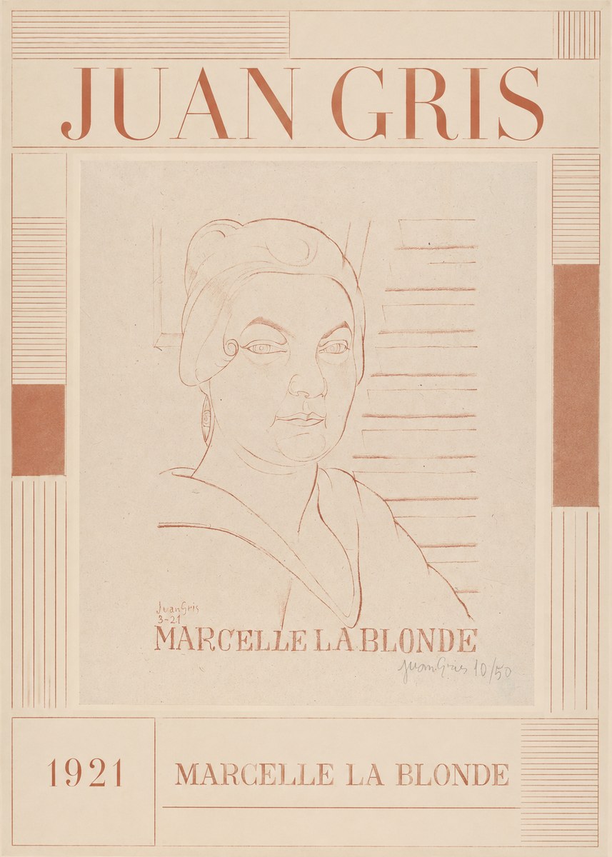 Juan Gris Marcelle La Blonde No5 - Plakat