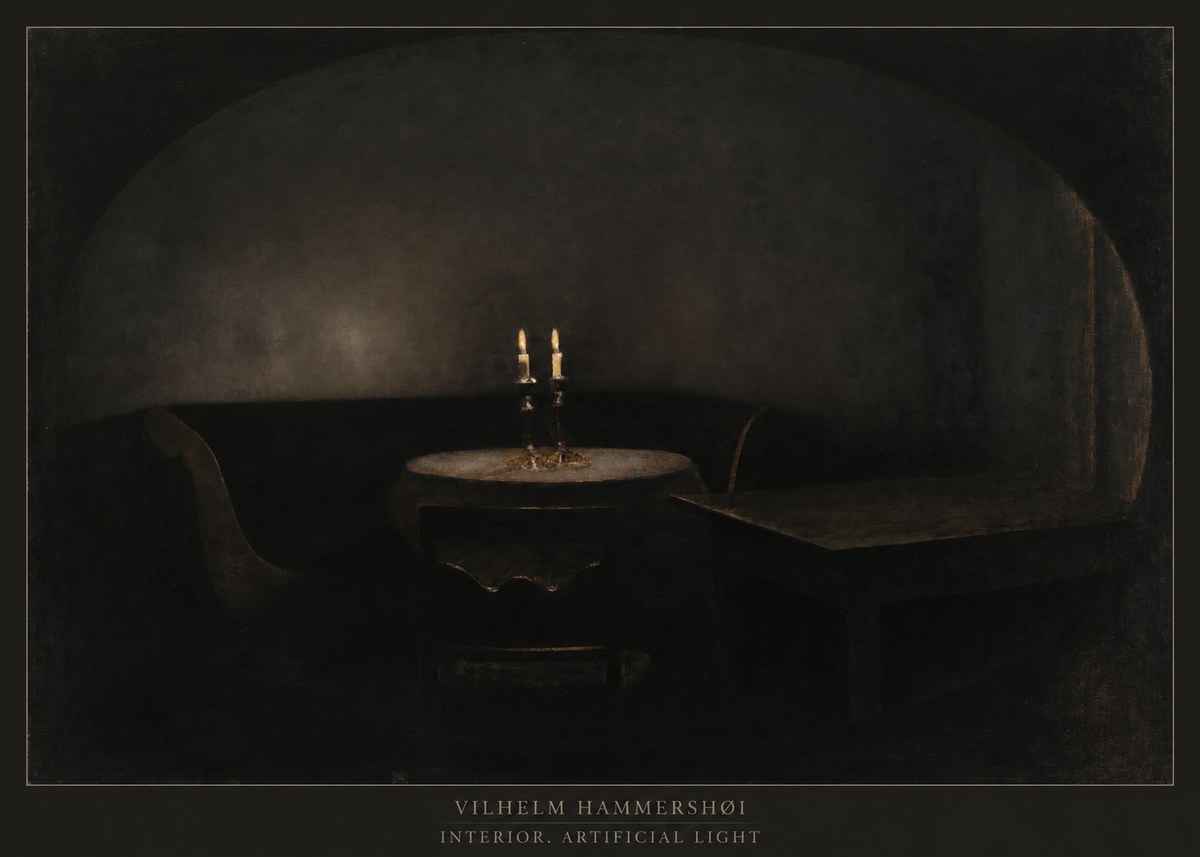 Vilhelm Hammershøi Interior. Artificial Light No5 - Plakat