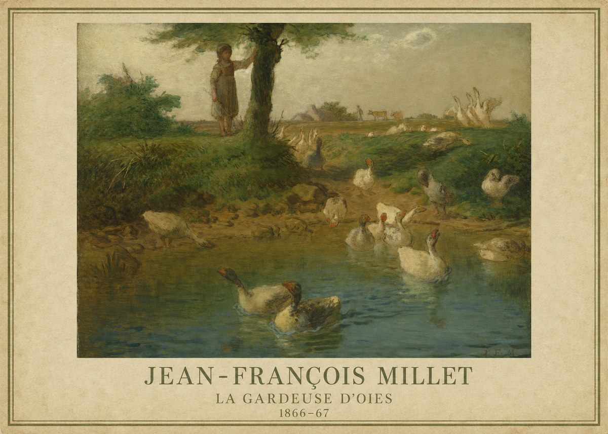 Jean-François Millet La Gardeuse D'oies No1 - Plakat
