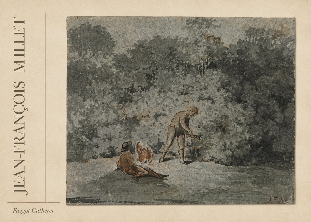 Jean-François Millet Faggot Gatherer No2 - Plakat